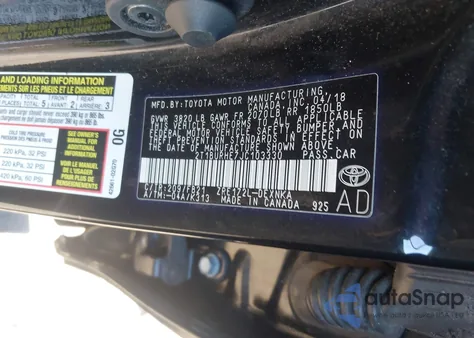 2018 Toyota Corolla Le из США, поврежденный, VIN 2T1BURHE7JC103330